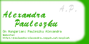 alexandra pauleszku business card